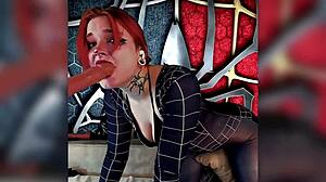 Red-Haired Cosplayer Moans Through Sensual Dildo Orgasm and Dirty Talk