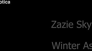 Winter and Zazie Grind Sensually in Snow Tribbing Trailer