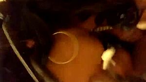 masked amateur sucks cock tits bounce huge cumshot blast