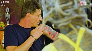 tattoo artist pornstar endures hard anal ass to mouth and facial cumshot