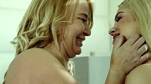 London River and Jazlyn Ray lick shaved pussies in hotwife scissoring.