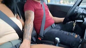 Couple flashes wife's hairy pussy on street beach and market for all