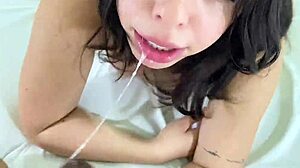 big-ass latina with huge tits uses plug for anal ride on thick cock in amateur massage session