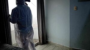 hey cleaner guy your dick got hard on my shower so i bent over and took it doggystyle from the stranger