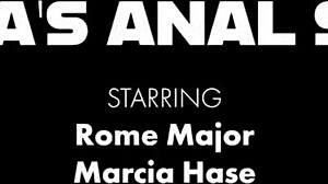 skinny brunette marcia hase slurps and bounces on rome majors' monster cock