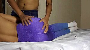 Pounding naughty neighbor's wet pussy doggy till ass cumshot blast