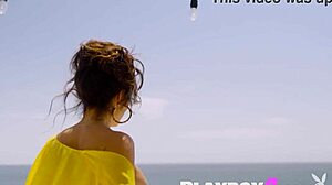 Hot Latina Milf CJ Sparxx Strips Yellow Clothes Outdoor Big Tits