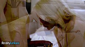 WOW! Tattooed Blonde Side-Fucked by Thick Cock Cums on Bush!