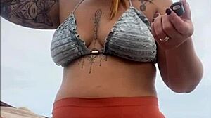 Beach flashing has my African pussy swollen and wet for cock now