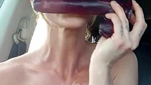 big tits bouncing free in public car nudity thrill