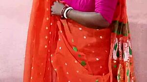 saree clad chubby indian bbw curves tease in homemade beauty showcase