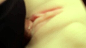 Flushing lube deep into her shaved big pussy feels so slick 💦😈