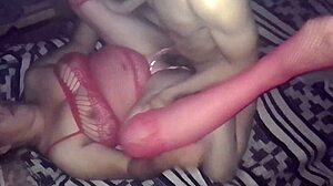 missionary with my lingerie girlfriend in red thong 🔥