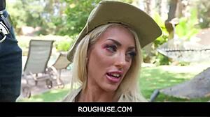 Busty Blonde Kitty Drilled Rough Outdoors by Dude!