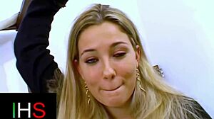 beautiful curvy blonde gets her shaved pussy licked fingered then fucked anal hard