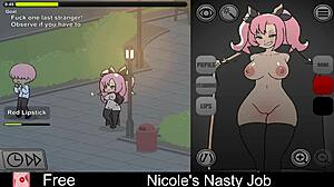 Nicole's nasty interactive game gets wildly erotic!