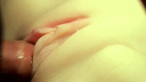 Flushing lube deep into her shaved big pussy feels so slick 💦😈