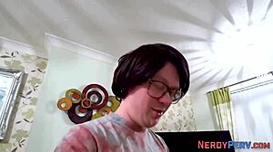 big tit british slut tricked into swallowing nerd's cock first time