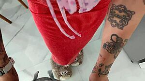 her clueless cuckold hubby has no idea his wife spreads her tight pierced ass for monster cocks and gaping anal whoring at home