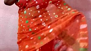 saree clad chubby indian bbw curves tease in homemade beauty showcase