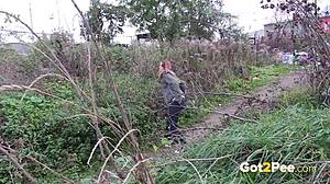 pretty girl pees nature wild 🌿💦