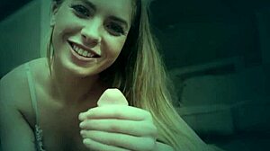 amateur teen pov handjob tugs out massive cum explosion