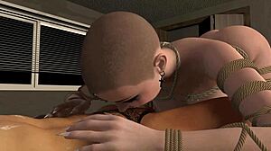 Big Tits Bald BDSM Slave Sucks Cuck Cock Pisses Doggy