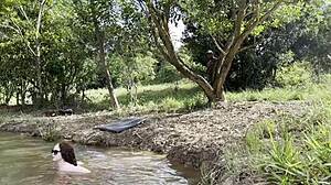 albina bares it raw fucking stranger jerking in wild outdoors