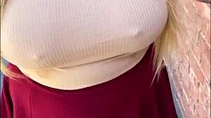 Busty Blonde's Huge Naturals Bounce on BF's Monster Cock Ride