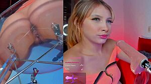 colombian slut moans as machine sucks and vibrator pounds pussy