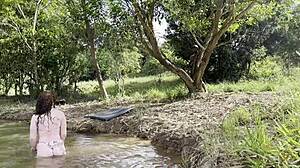 albina bares it raw fucking stranger jerking in wild outdoors