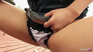 petite asian stepsis dominates with sloppy pov blowjob and facesitting in garden