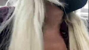 Teen Blonde Flashes Massive Tits in Daring Public Outing