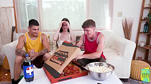 hazel moore chubby brunette huge tits risky room fuck titty fuck stepbro