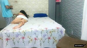 Wife Blindfolded for Boss's Monster Cock as Hubby Watches Humiliated