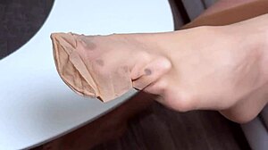 Tall Teen Passionately Rides Stepbrother in Pantyhose Doggystyle and Cowgirl