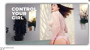 control her public office flashing in sheer lingerie pantyhose