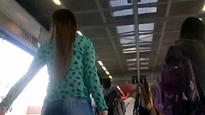 Wow, watch that huge ass shake in HD upskirt outdoors!