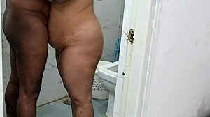 Lucky asian boy showers with huge tits irani milf ebony curves 🛁🍑💦