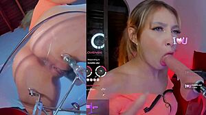 colombian slut moans as machine sucks and vibrator pounds pussy