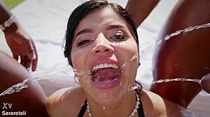 Black Gangbang DP Pisses on Me First Time Birthday Orgy
