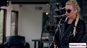 blonde cop threesome horny lesbian couple office 🔥👮‍♀️💋