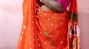 saree clad chubby indian bbw curves tease in homemade beauty showcase