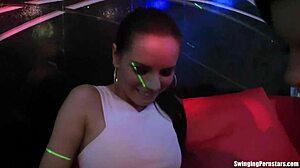 Club sluts share cocks while licking wet twats orgy