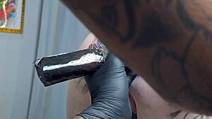 tattooed beauty starts day shifting anal piercing adventure