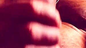 warming up huge homemade cock solo handjob before work