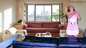 Cleaning lady strips and teases before wild sex preview