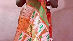 saree clad chubby indian bbw curves tease in homemade beauty showcase