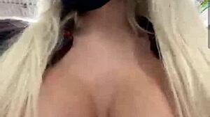 Teen Blonde Flashes Massive Tits in Daring Public Outing