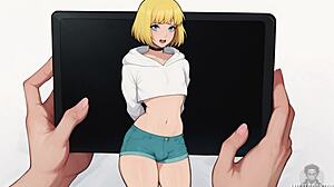 Femboy anal cumshot handjob close-up, what next?